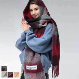 アクネストゥディオズ マフラー レディース Acne Studios モヘヤ混 チェック柄 ACLCA0084 ブランド アルパカ ふわふわ 防寒 秋 冬