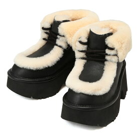 アグ ブーツ 靴 UGG レディース スエード ボア ショートブーツ 厚底 盛れる レザー ラウンドトゥ エスミー レザー レース アップ ブラック Esmee Leather Lace Up UGGL1176110 ブランド シンプル 大人 かわいい