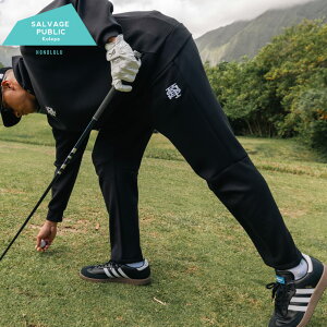 【完全別注 3L 4L 5L 6L】SALVAGE PUBLIC Kolepa サルベージ パブリックコレパ ロングパンツ 3L 4L 5L 6L GOLF ロゴ刺繍 ダブルニット ボトムス ゴルフ スポーツ ストレッチ 大きいサイズ メンズ ブラック