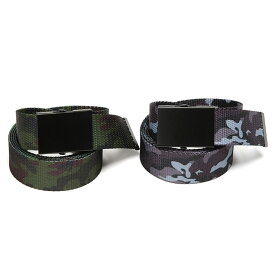 ベルト メンズ 大きいサイズ ガチャベルト GIベルト カモフラ柄 キングサイズ ミリタリー ジーアイ サカゼン - ブラック カーキ