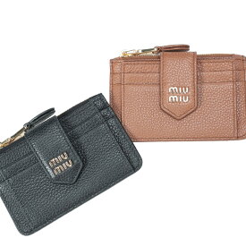 ミュウミュウ ウォレット レディース MIU MIU ロゴ シボレザー ミニ財布 カードケース コインケース MIU5MC038ADT7 ブランド 小物 プレゼント ギフト
