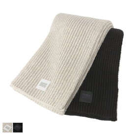 アグ UGG レザーロゴパッチ ケーブルニット マフラー Chunky Rib Scarf UGGL101106 ブランド レディース マフラー ニット スカーフ 防寒 ギフト