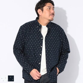 トミーヒルフィガー シャツ 長袖 メンズ 大きいサイズ 総柄 コットン ボタンダウン トップス カジュアル プリント キレイめ デイリーコーディネート 着回し TOMMY HILFIGER 1XL 2XL 3XL ホワイト ネイビー