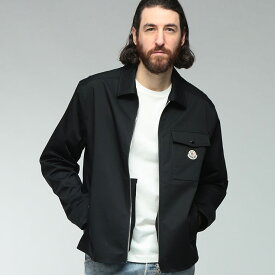 モンクレール メンズ ジャケット MONCLER ロゴ ワンポイント フルジップ シャツジャケット MC2F0002357448 ブランド アウター ブルゾン ブラック