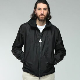 モンクレール メンズ ジャケット MONCLER ロゴ ナイロン 切り替え フルジップ パーカー GALVESTON ガルベストン MCGALVESTON6 ブランド アウター ブラック