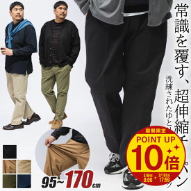 【ポイント10倍】【クーポン利用で500円引き】チノパンツ メンズ 大きいサイズ ツータック ボトムス カラーパンツ ワークパンツ ゴルフ ストレッチ ビジカジ アメカジ 黒 緑 茶 紺 ロングパンツ 長ズボン 95 100 105 110 115 120 125 130 140 150 160 170 サカゼン