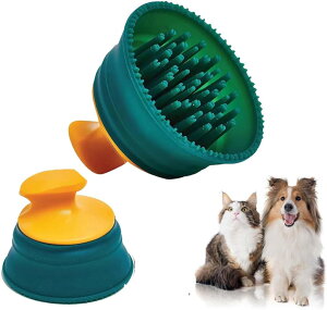 ヒーリングブラシ ペットブラシ/マッサージ脱毛 ペットの毛クリーニングブラシ、猫・犬用ブラシ シリコンブラシ マッサージペットグルーミングブラシ