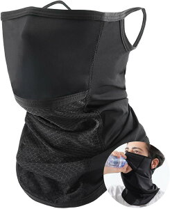 【送料無料】ランニング ゴルフ バイク 釣り 日焼け防止 冷感 耳かけ メンズ ネックウォーマー 夏用 ネックガード フェイスカバー