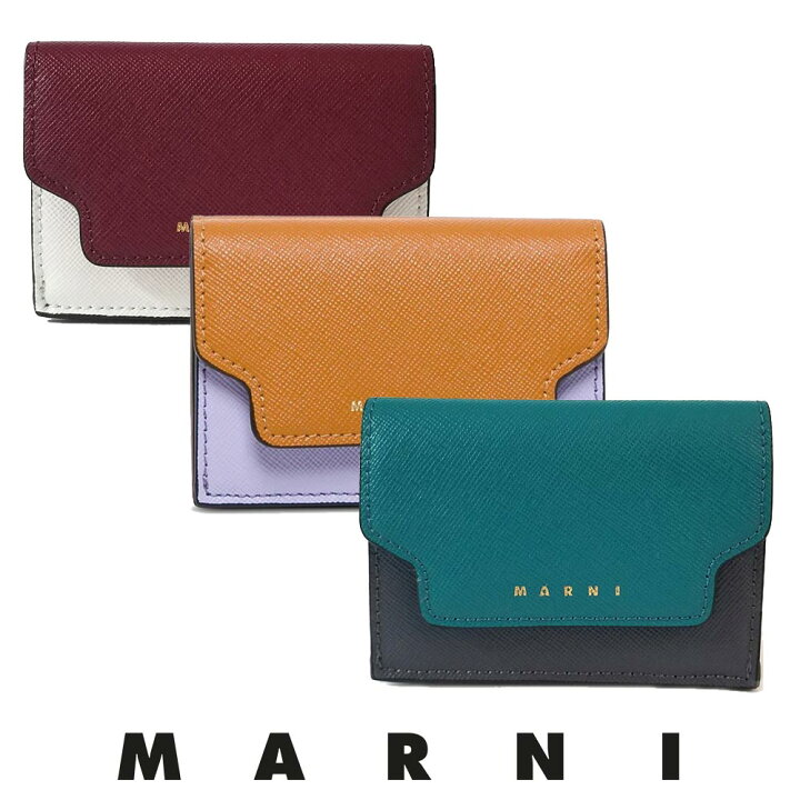 楽天市場】マルニ MARNI サフィアーノ カーフスキン ウォレット 