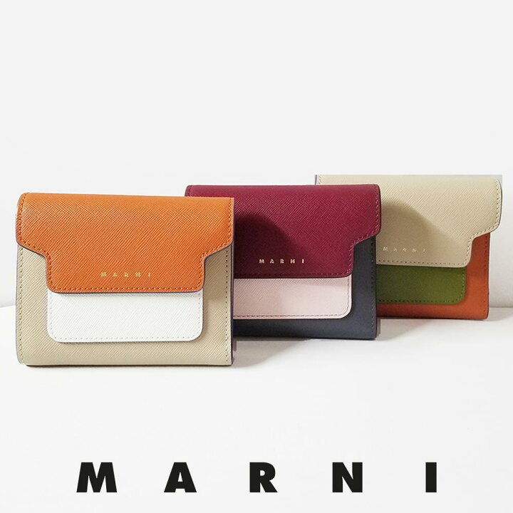 楽天市場】マルニ MARNI サフィアーノ カーフスキン ウォレット 