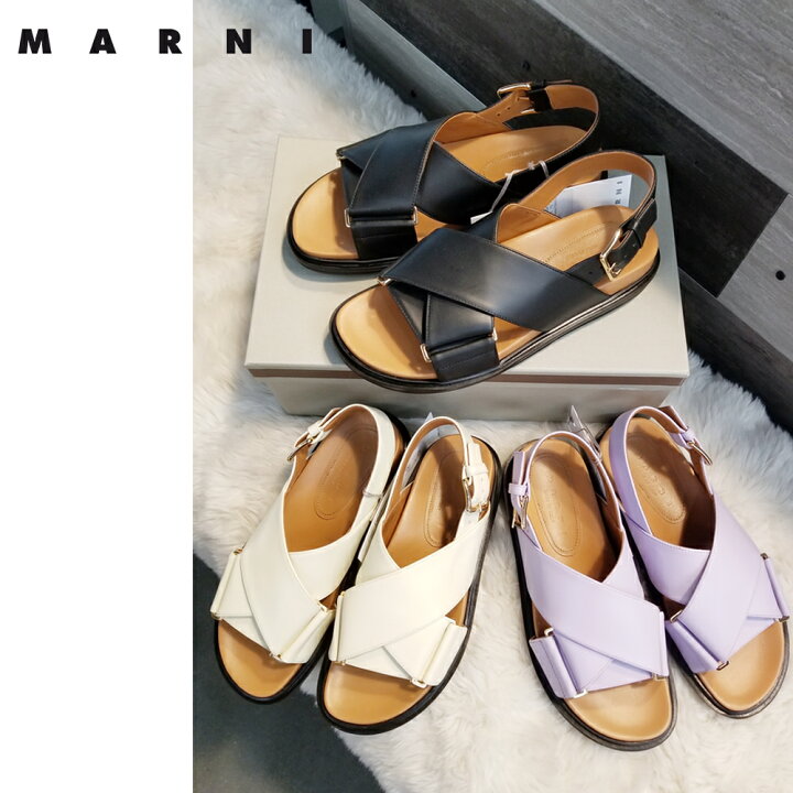楽天市場】マルニ MARNI スムースカーフスキン クロススタイルサンダル 