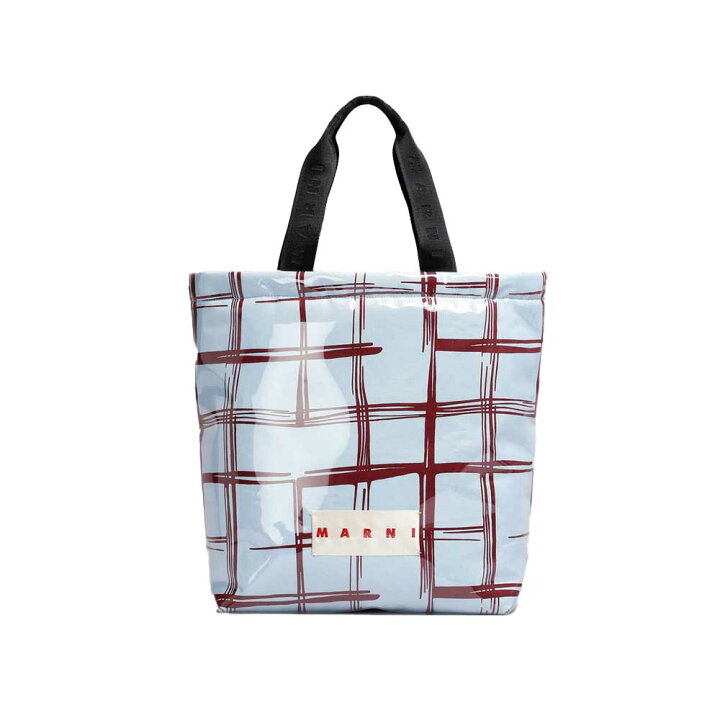 楽天市場】MARNI｜マルニ クリアラップ付き ブルー チェック トート  