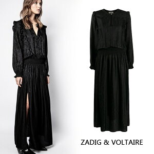 ZADIG & VOLTAIRE�b�U�f�B�O �G ���H���e�[�� snakeskin-effect smocked satin ���f�B�[�X�����s�[�X WJCP0423F ���f�B�[�X�t�@�b�V�����y���������z�y�y�V�C�O�ʔ́z�y���K�i�z