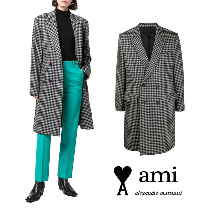 楽天市場】AMI PARIS｜アミパリス ハウンドトゥース ダブルコート 