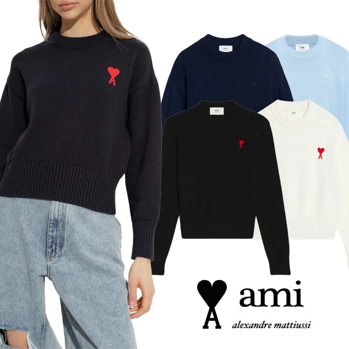 楽天市場】AMI PARIS｜アミパリ ハート ロゴ入り クルーネック プル 