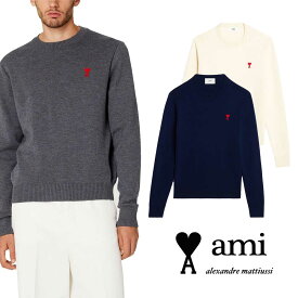 AMI PARIS｜アミパリス ハートロゴ入り MEN'S メリノウール クルーネック セーター HKS001.001 メンズファッション【送料無料】【関税なし】【楽天海外通販】【正規品】