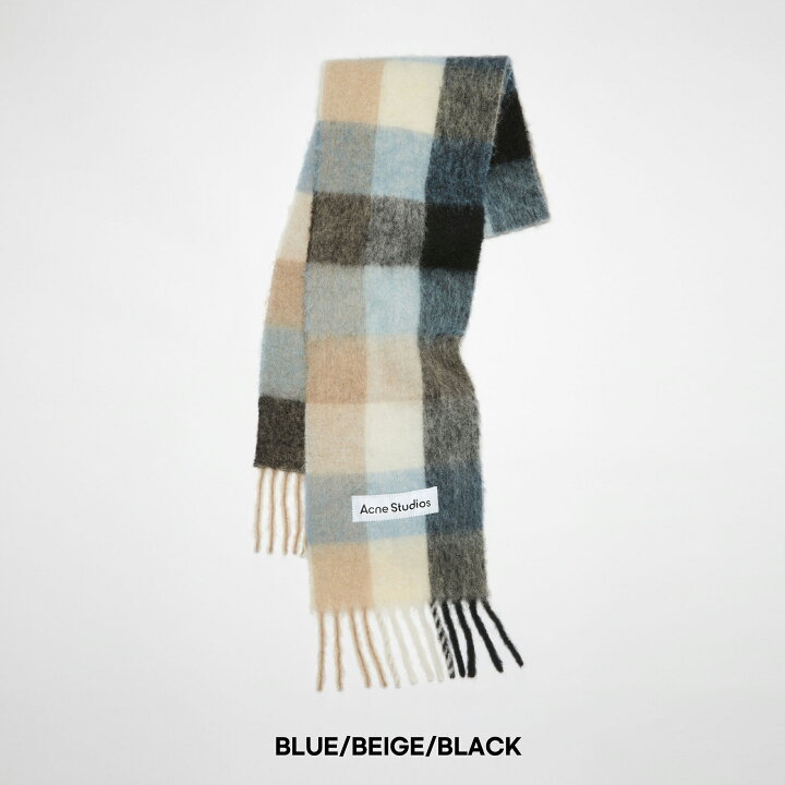 正規未使用】Acne Studios モヘアチェックスカーフ - マフラー 