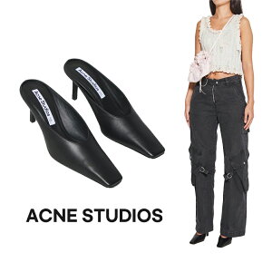 ACNE STUDIOS|アクネストゥディオズ レディース ヒール レザー ミュール ブラック FN-WN-SHOE000600 靴 セレブファッション ハイヒール【送料無料】【関税なし】【楽天海外通販】【正規品】