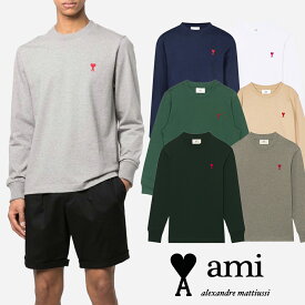 AMI PARIS｜アミパリ ハートロゴ入り長袖TシャツA21HJ005.701 男女共用 カットソー 大人気 【送料無料】【楽天海外通販】【正規品】