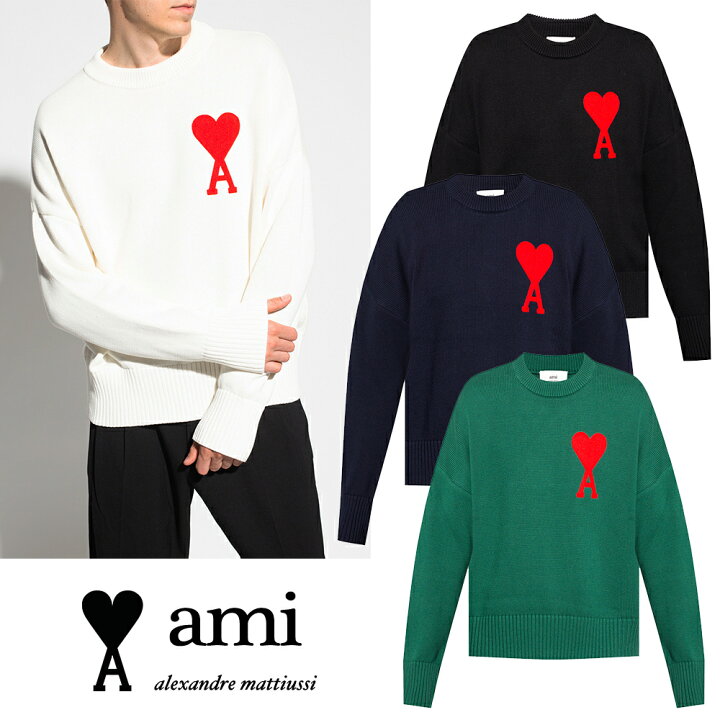 楽天市場】AMI PARIS｜アミパリ ビックハートロゴ入り オーバーサイズ  