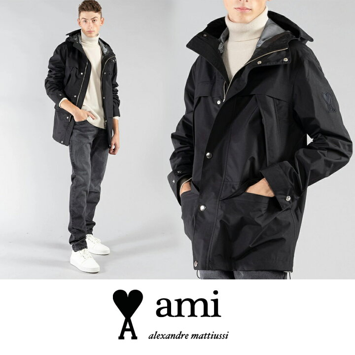 楽天市場】AMI PARIS｜アミパリ メンズ ナイロン フードジャケット 全2  