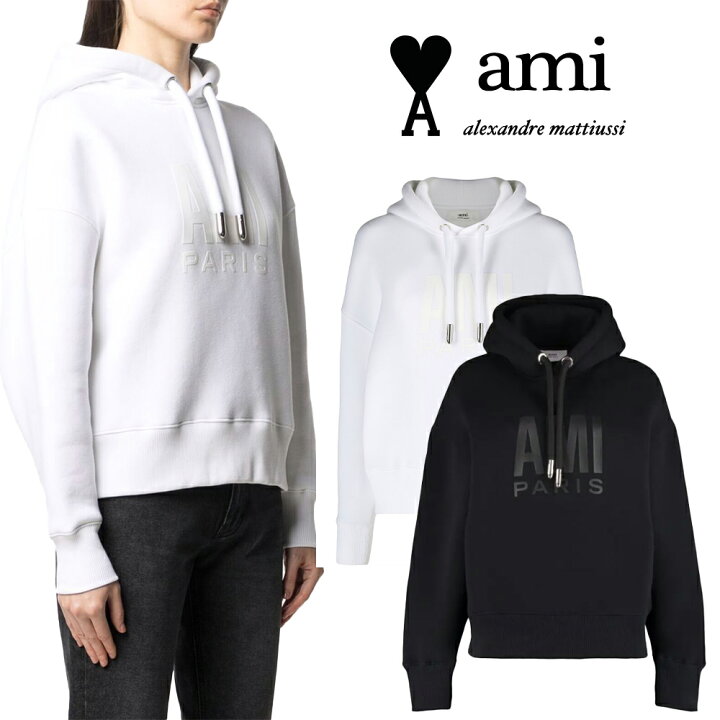 楽天市場】AMI PARIS｜アミパリ ロゴ入り レディース フードTシャツ 全 
