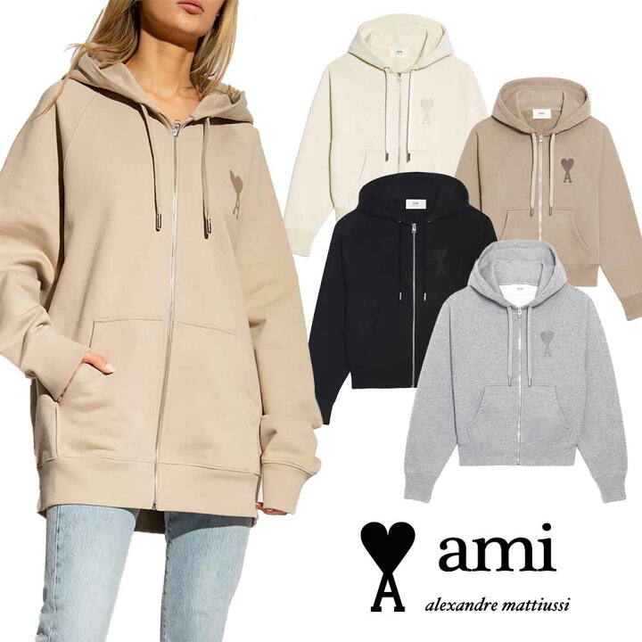 楽天市場】AMI PARIS｜アミパリス ジップアップ フリース パーカー 