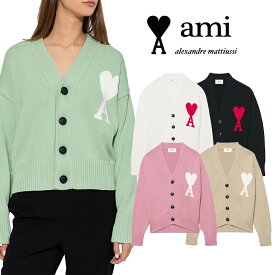 AMI PARIS｜アミパリ ビックハートロゴ入りカーディガン UKC003.016 長袖 男女共用 大人気 オーガニックコットン【送料無料】【楽天海外通販】【正規品】