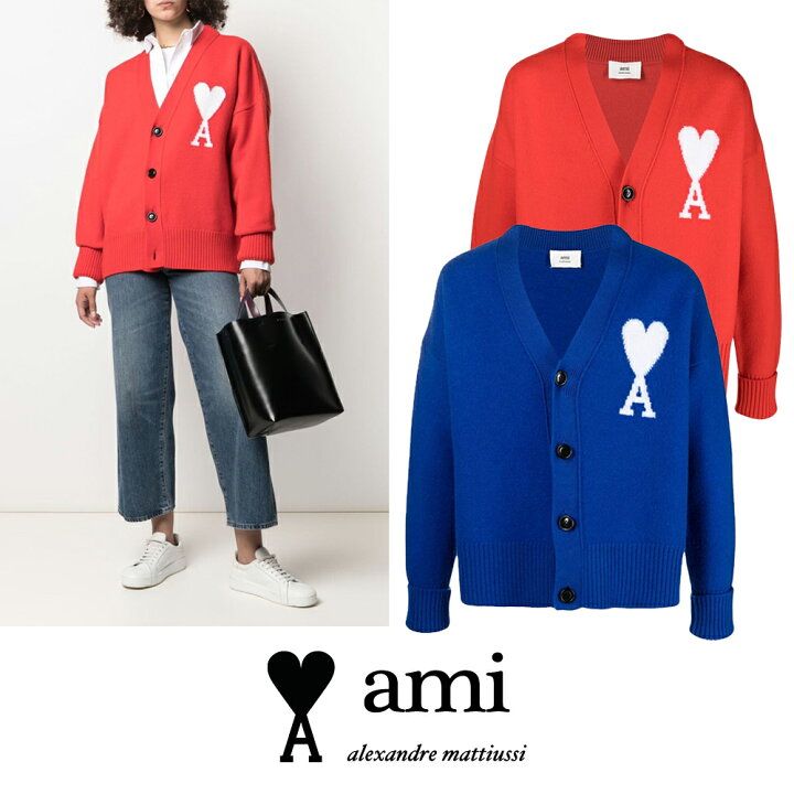 楽天市場】AMI PARIS｜アミパリ オーバーサイズ ウール カーディガン 