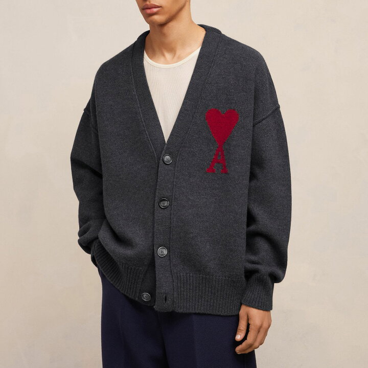 楽天市場】AMI PARIS｜アミパリ メリノウールフェルト カーディガン  