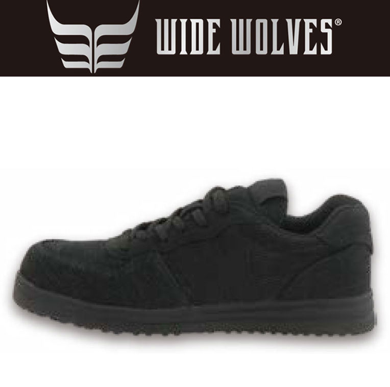 安全靴 希少 WIDE WOLVES ワイドウルブズ 最大68%OFFクーポン ニット WW-113 メンズ ブラック スニーカー 作業靴 DIY