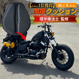 ＼理学療法士監修・レビュープレゼント有／【68冠達成】 バイク シート クッション カバー 衝撃吸収 ゲル 肉厚 底付き対策 取り外し 着脱式 メッシュ 振動 ムレ 防止 3D ツーリング 腰痛 高通気性 お尻の痛み軽減 蒸れにくい ハニカム構造 アメリカンバイク スポーツバイク