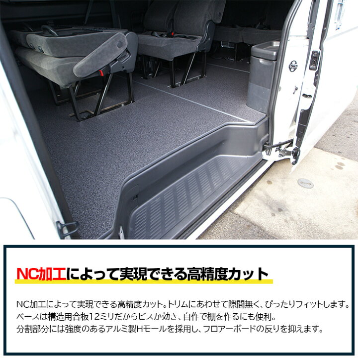 楽天市場 ハイエース 床張りキット フルフロアパネルワゴンgl用３分割 全てのフロアを床張りプロ仕様に キャンプ 車中泊 ドライブ お出かけ 釣り 舞杏 Buan