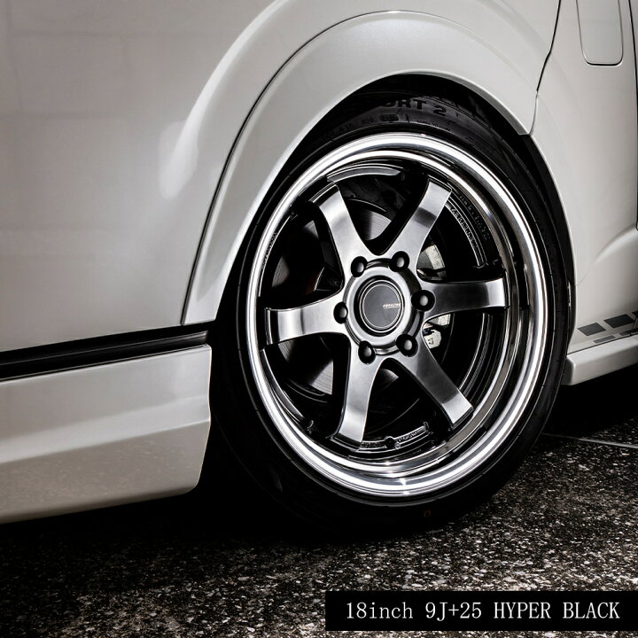 楽天市場】ハイエース ホイールBUANJAPAN 2ピース 18インチ【ブラック  