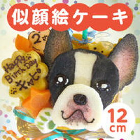 ★似顔絵ケーキ♪12cm 顔1個（お誕生日ケーキ　ワンコケーキ　犬用ケーキ　犬の誕生日　犬のおやつ　犬ケーキ　犬のお祝い　犬のプレゼント　手作り　プレゼント　お祝い　ケーキ　ペット　バースデーケーキ　インスタ映え）【楽ギフト名入れ】12/18〜24日のお届け不可