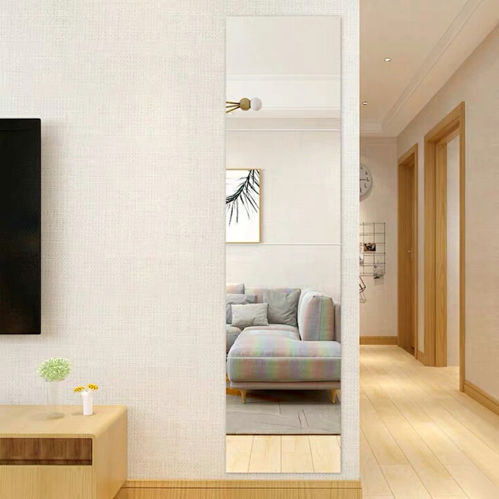 楽天市場】鏡 貼るタイプ 全身鏡 姿見鏡 22x22 歪みなし 貼る鏡 4枚 