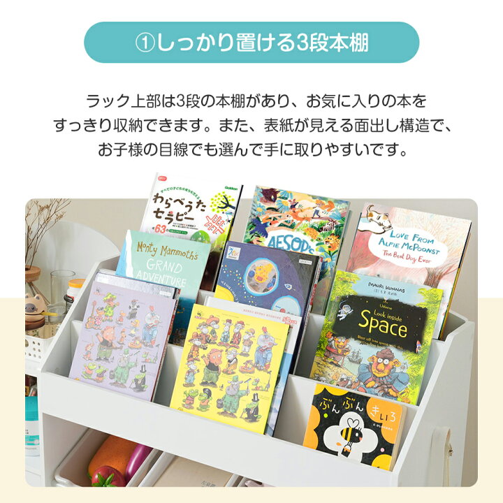 楽天市場】絵本棚 絵本ラック おもちゃ おもち収納 収納 木製 引き出し 
