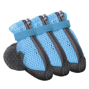 【要エントリー!10/24 20時開始!4時間限定ポイントアップ対象】犬用靴 犬の靴 メッシュ ファスナー 脱げない 靴下 滑り防止 散歩用 ドッグシューズ 軽量 アウトドア 犬 靴 犬靴 4サイズ5色
