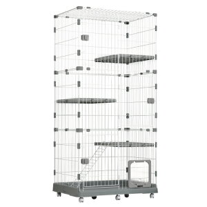 【最大2000円OFF!マラソン限定!】猫 ケージ 収納型 キャットケージ 3段 1段2段可能 キャスター付 キャットハウス