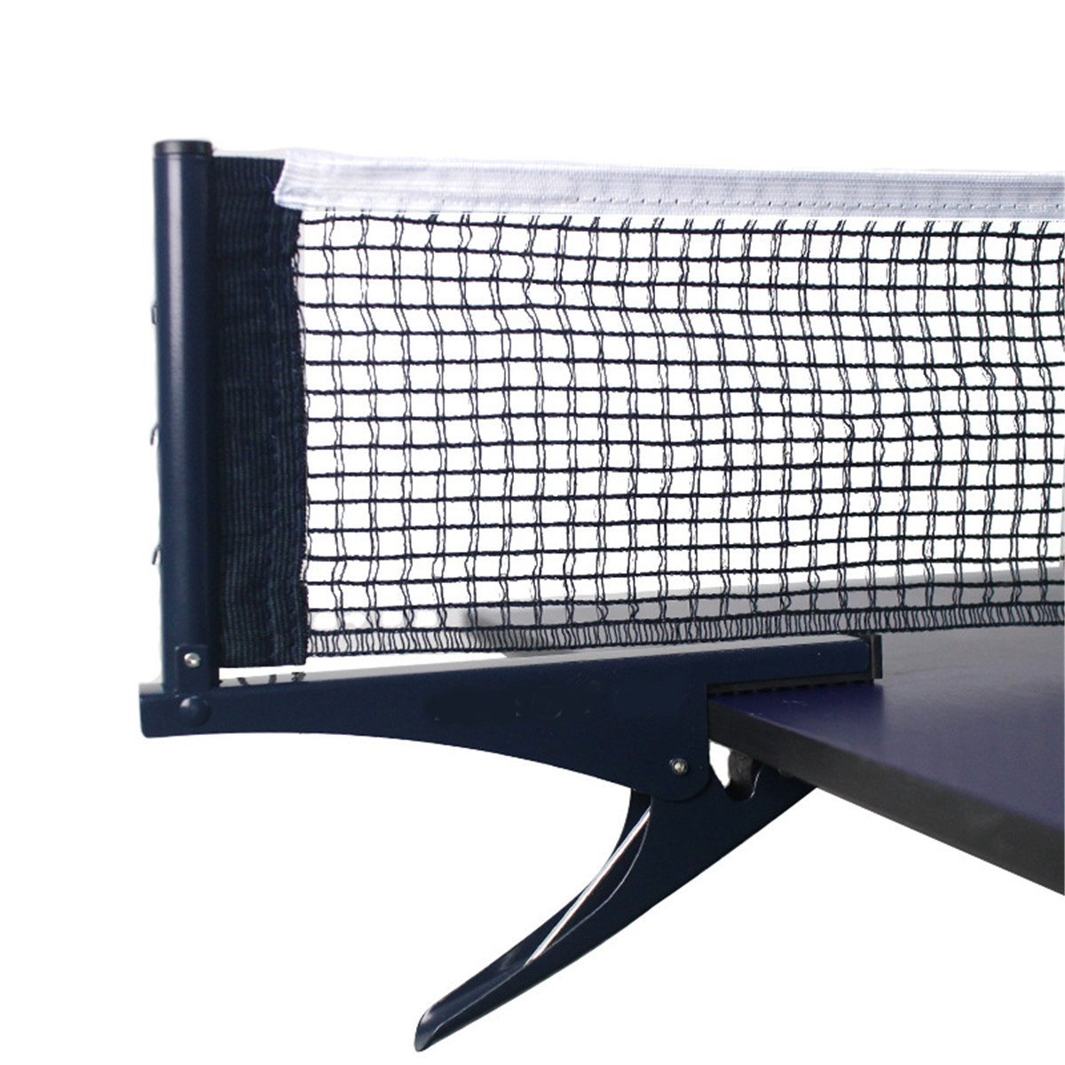 クリップ固定式 ポール差込 正規逆輸入品 紺 卓球ネット 国際規格サイズ対応天板厚さ20mmまで 定価 簡単