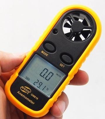 軽量コンパクト ポケットアネモメーター 風速計 デジタル 高精度 温度計搭載 作業現場 漁業 農業 スポーツ GM816