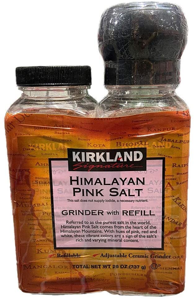 送料無料 KIRKLAND カークランド ヒマラヤピンク岩塩 安心の定価販売 ミル付368.5g+詰め替え368.5g コストコ通販 costoco 合計2本セット AL完売しました。 コストコ