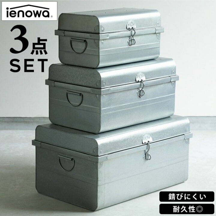 楽天市場】【メーカー直送】 3点セット ブリキのクラシックトランクBOX 