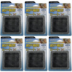 IWATANI 創進 網戸補修シート ブラック正方形大 2枚入り 6個セット