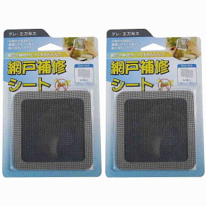 IWATANI 創進 網戸補修シート グレー正方形大 2枚入り 2個セット