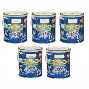 アサヒペン 水性スーパーコート 1.6L アイボリー 5缶セット