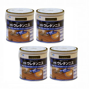 アサヒペン 水性ウレタンニス 0.7L ダークオーク 4缶セット