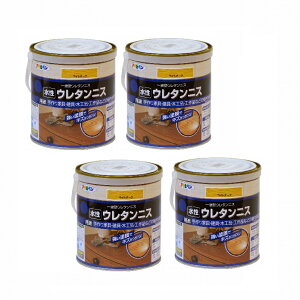 アサヒペン 水性ウレタンニス 0.7L ライトオーク 4缶セット
