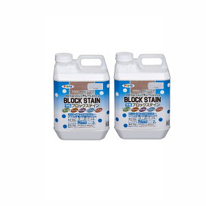 アサヒペン 水性ブロックステイン 2L ホワイト 2缶セット