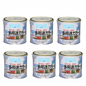 アサヒペン 水性多用途カラー 0.7L 水色 6缶セット